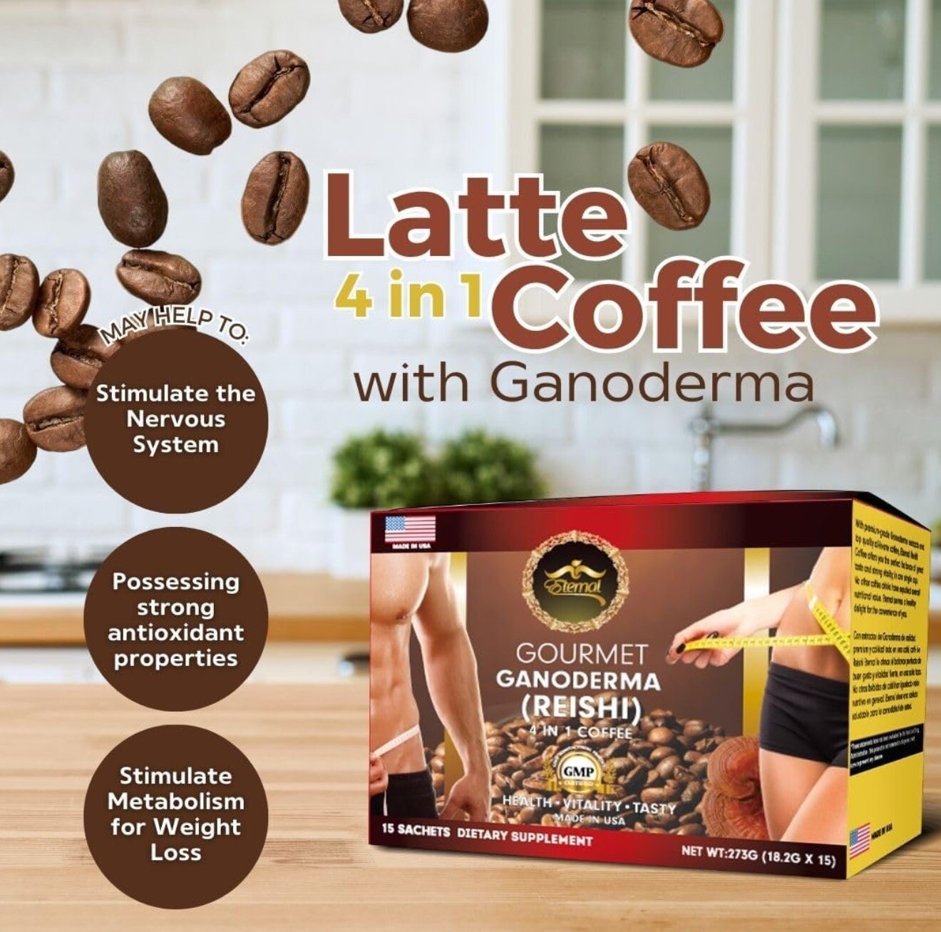 2x Cafe Con Ganoderma  Reishi 4 En 1 Eternal Spirit Beauty 15 Sobres USA SELLER