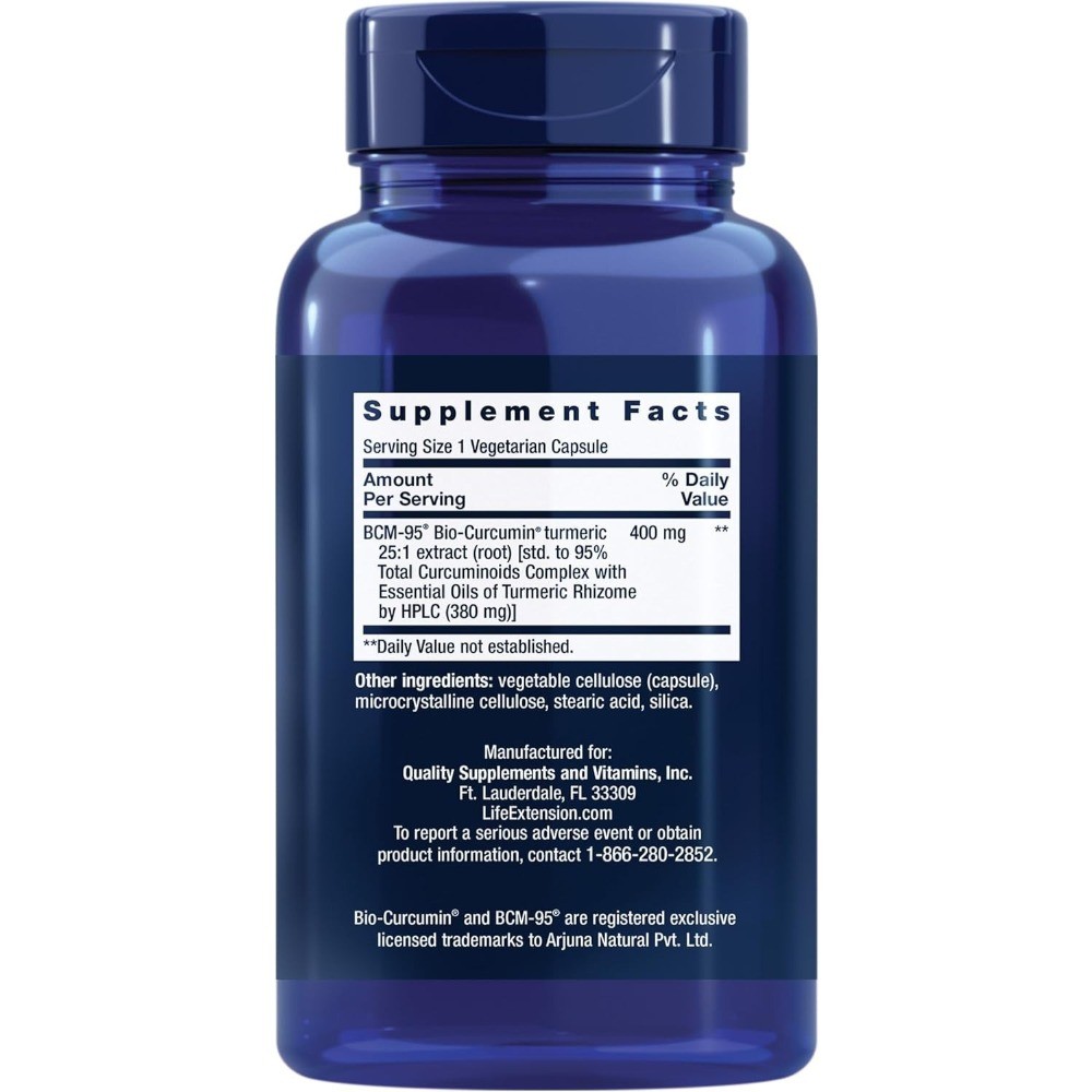 LIFE EXTENSION SUPER BIO CURCUMIN TURMERIC EXTRACT JOINT HEALTH 400mg 60Caps