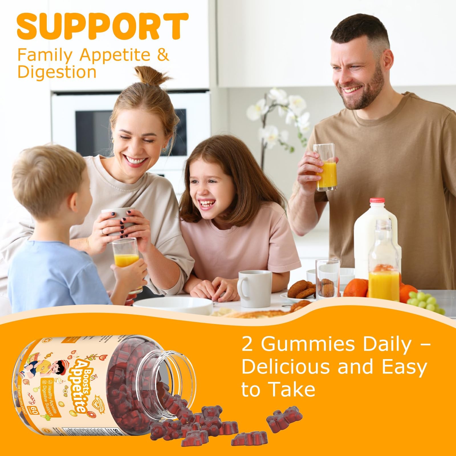 Appetite Booster Gummies for Kids Adults – Natural Blend 1 Count (Pack of 60)