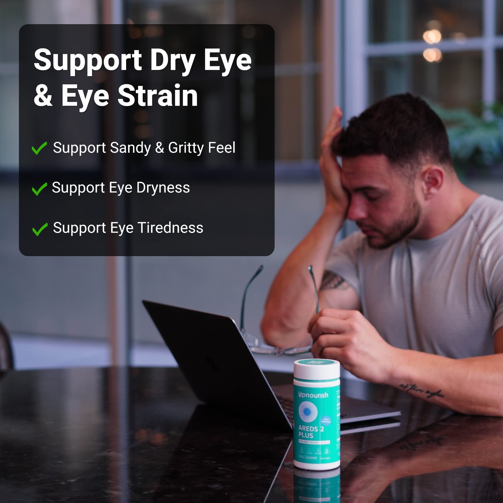 Upnourish Areds 2 Eye Vitamins For Seniors – Lutein Eye Health Supplement For