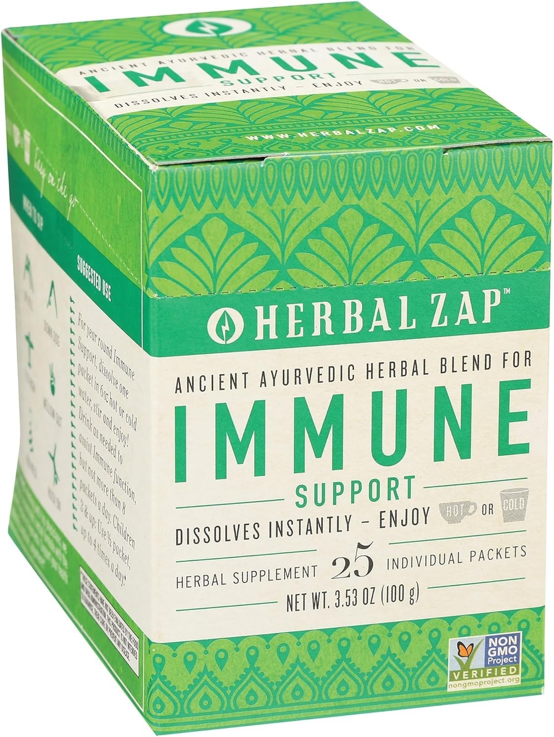 Herbal Zap Immune Support Supplement Powder (25 Packets Per Box)