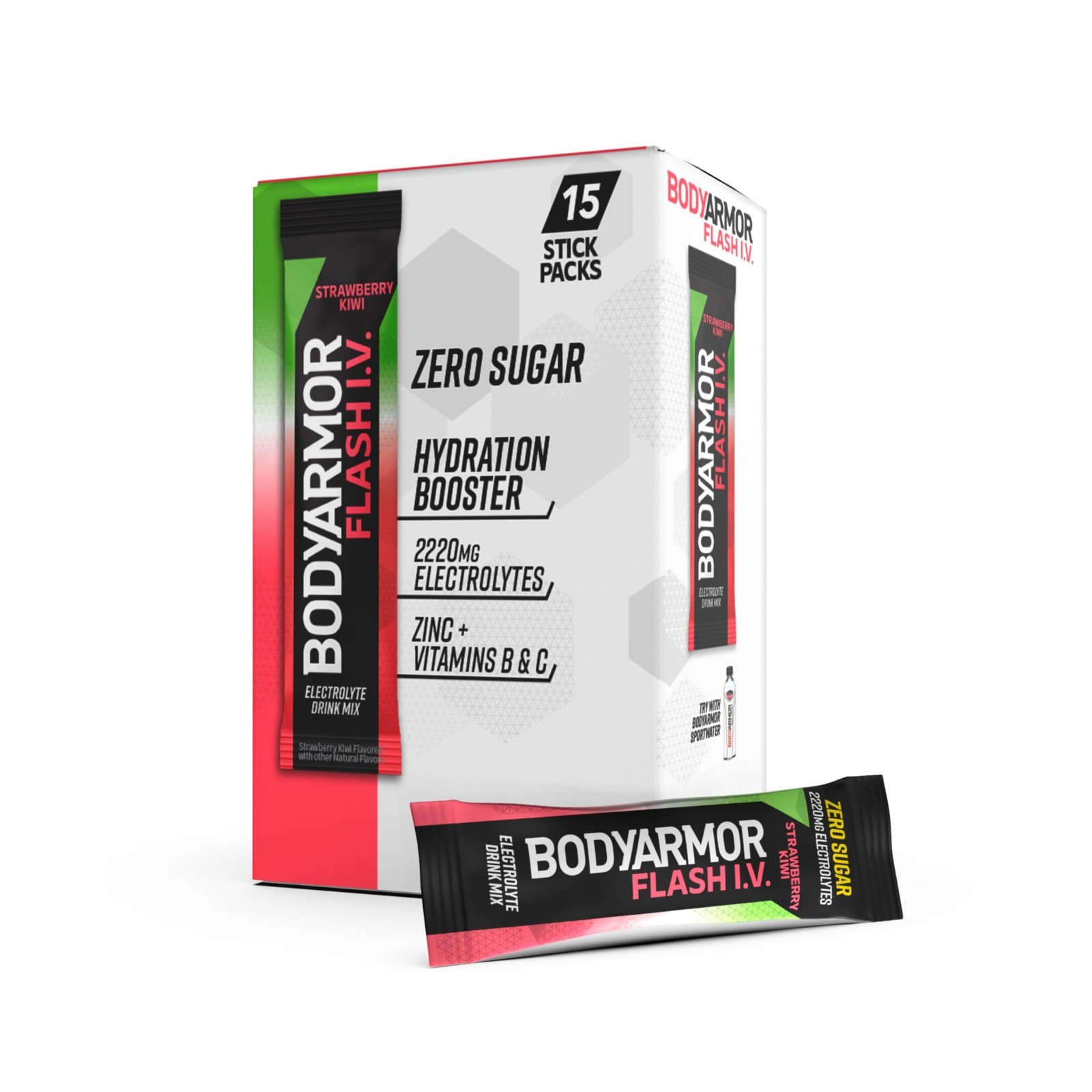 Electrolyte Drink Mix Packets – Strawberry Kiwi, Zero Sugar, Coconut Water Powde