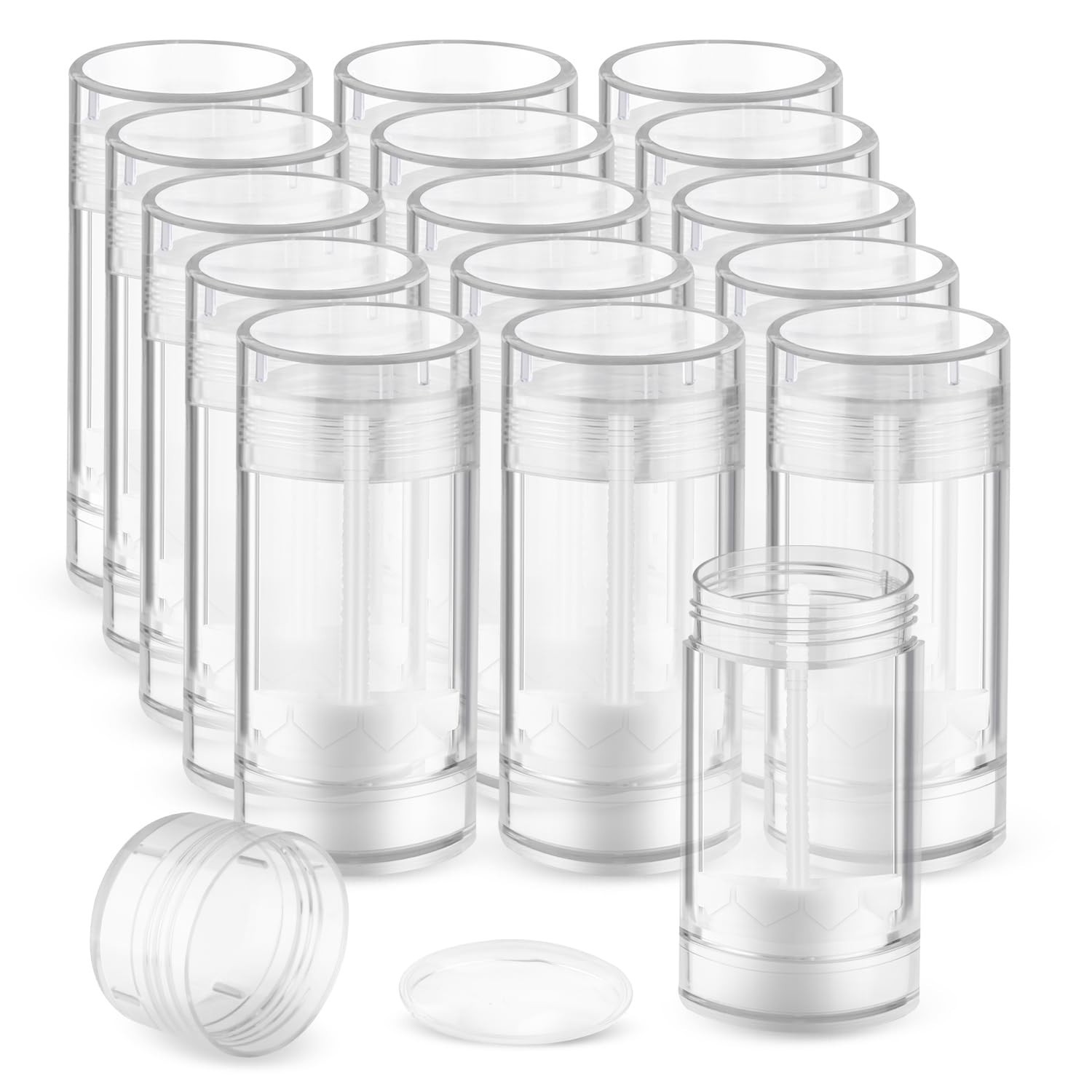 15 Pack 1 oz/30ml Plastic Travel Size Deodorant Container,Empty Round Twist-U…