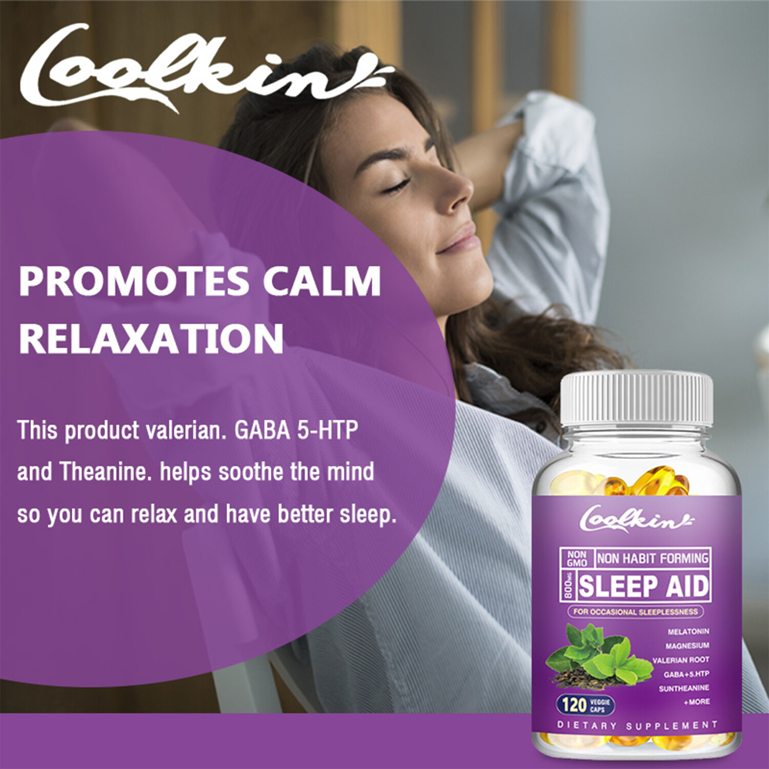 Sleep Aid – 5-HTP,Melatonin-Improve Sleep Quality, For Anxiety,Stress,Relaxation