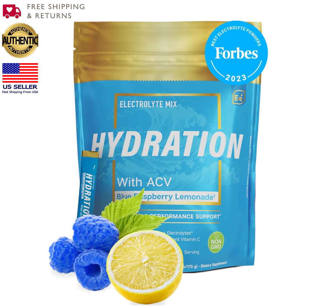 Essential Elements Hydration W/ ACV Blue Raspberry Lemonade 25 Packets | 12/2027