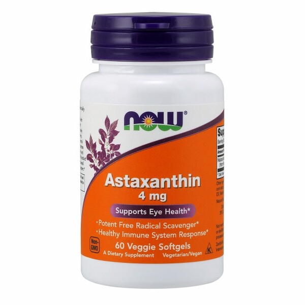 Astaxanthin 4 mg 60 Veg Softgels By Now Foods