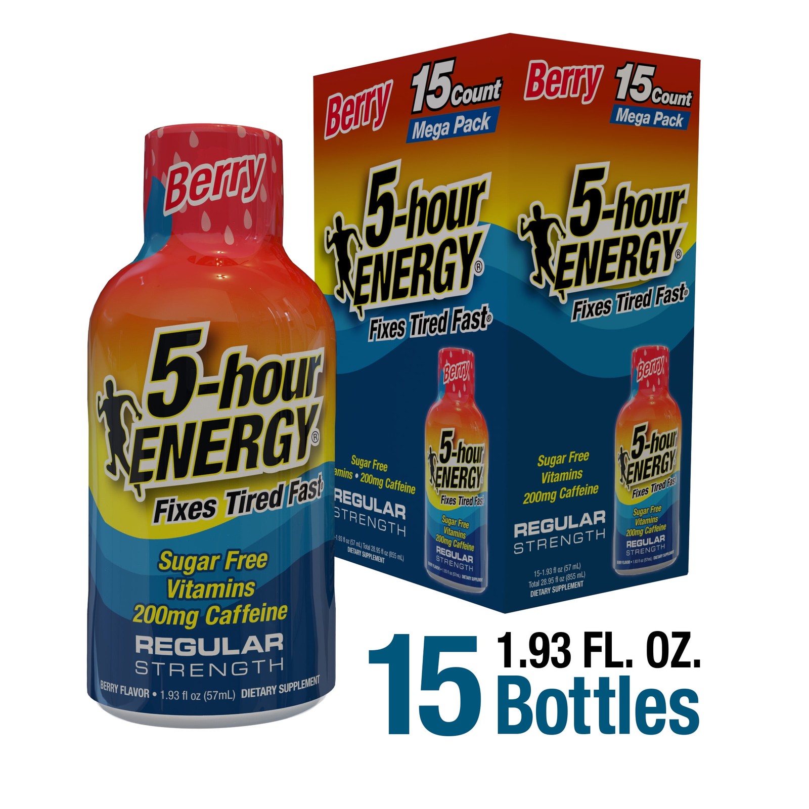 5-hour ENERGY Shot, Regular Strength, Berry, 15 Count,WEM-YMM10/20-821275377
