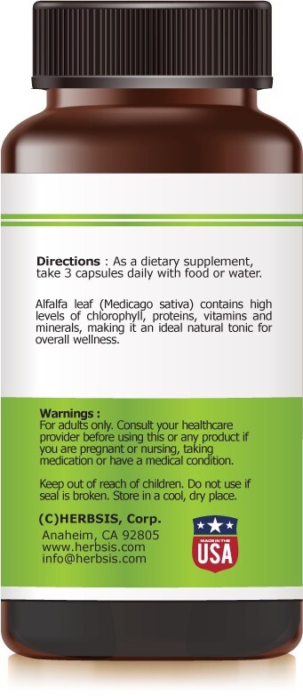 Alfalfa Extract, Contains Protein, Trace Mineral, Vitamins, Dietary Fiber