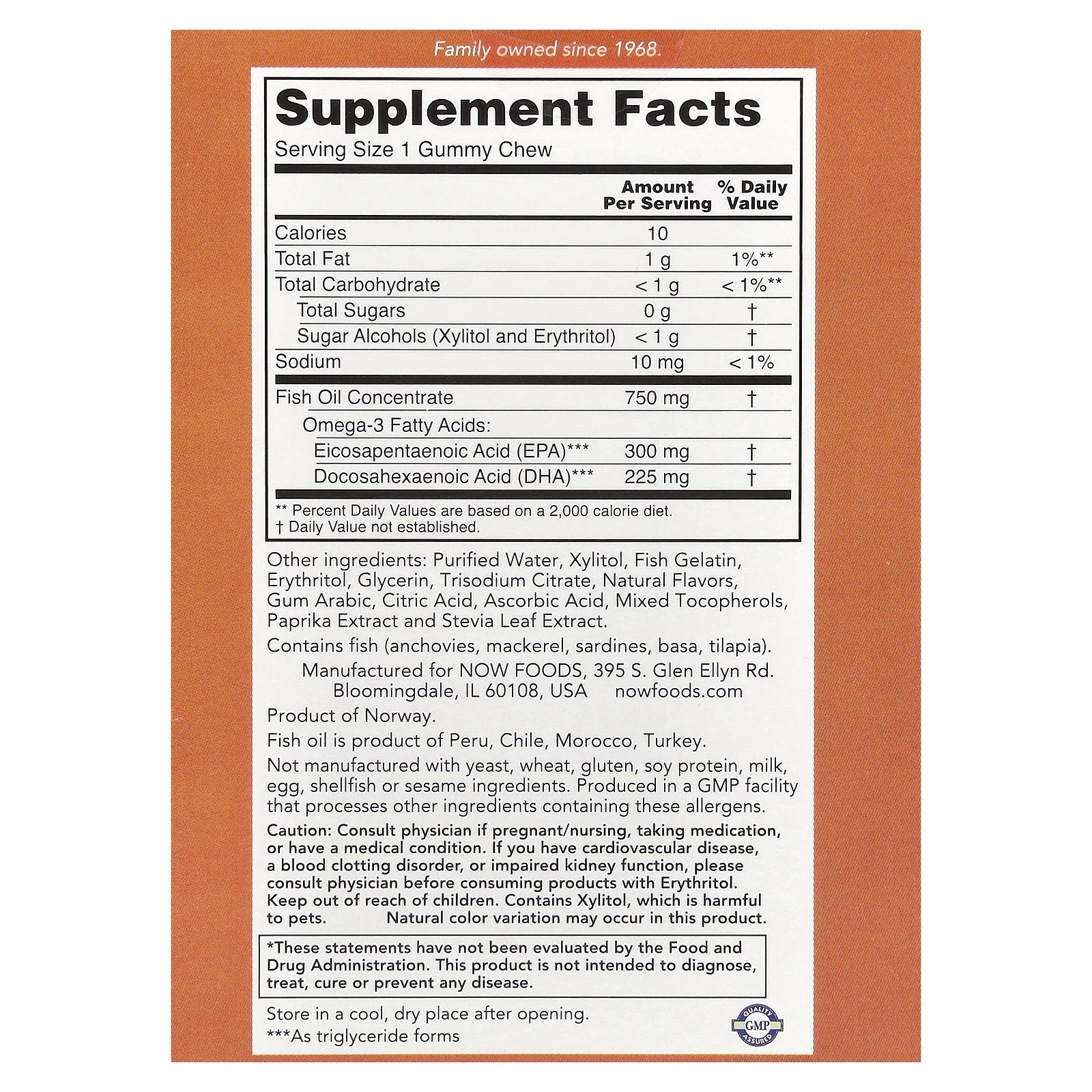 Omega-3 Fish Oil Gummy Chews, Passion Fruit , 36 Gummy Chews