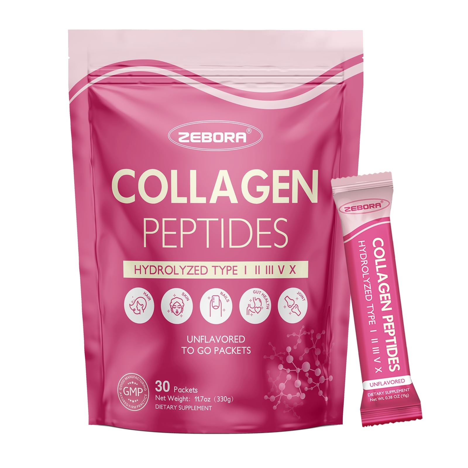 Multi Collagen Peptides Powder Packets with 11.7 Ounce (Pack of 1)