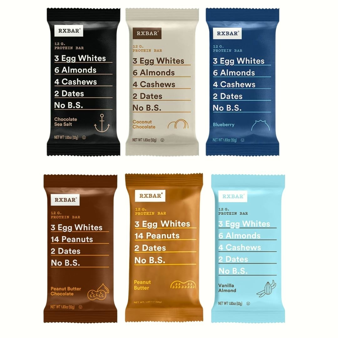 RXBAR Real Food Protein Bar Assorted Variety Pack Gluten-free 1.83 oz (24 Count)