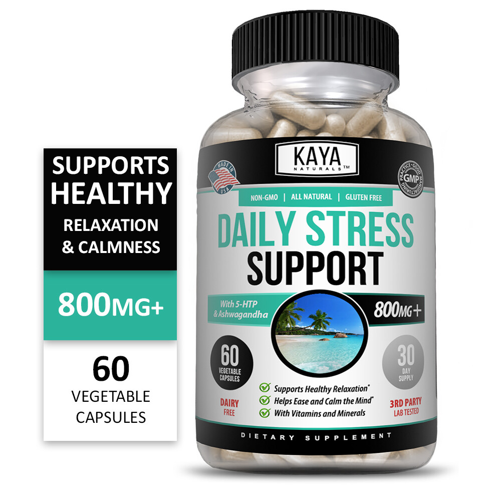 (2 Pack) Natural Anti Anxiety & Stress Relief 60 Ct, Combat Stress, Non-Drowsy