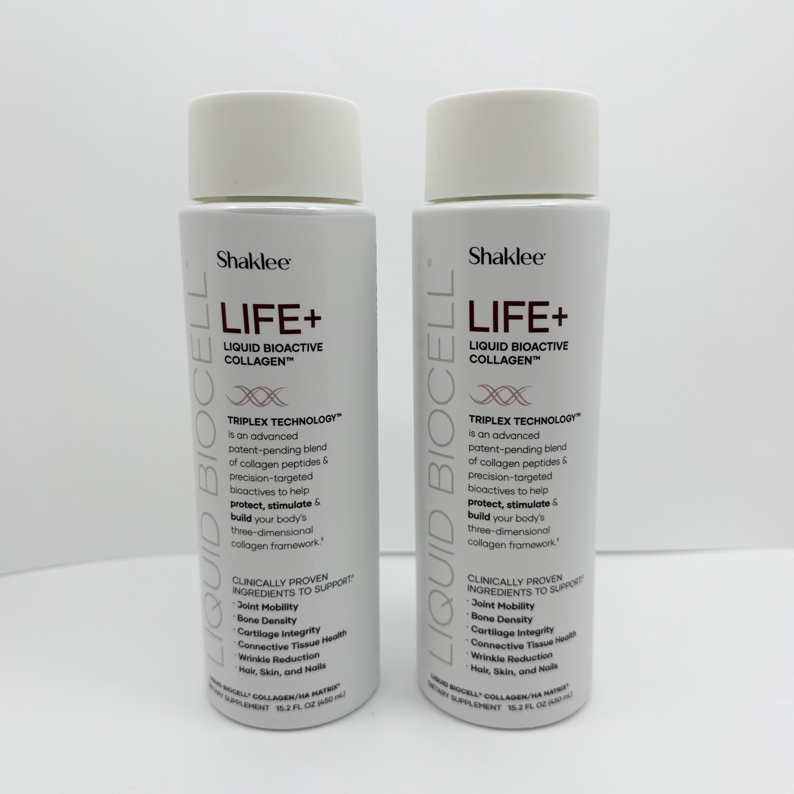 2 PACK Shaklee Liquid BioCell Life+ Bioactive Collagen TriPlex NEW 15.2 fl oz
