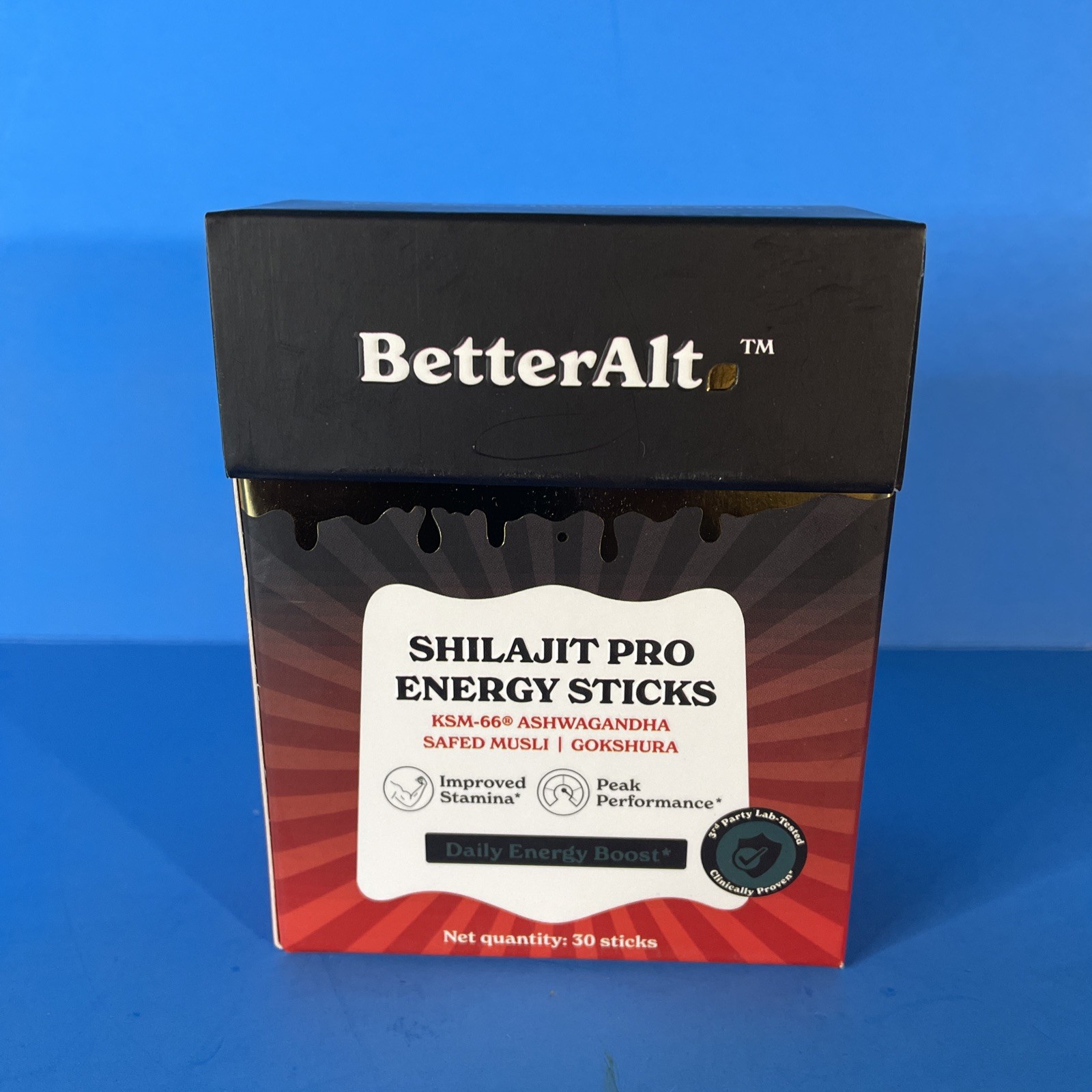 BetterAlt Energy Pro Sticks with Shilajit Ashwagandha 30 Sticks EXP 10/02/2028