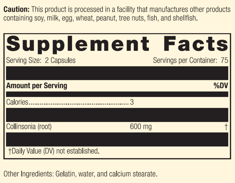 Standard Process – Collinsonia Root – 150 Capsules