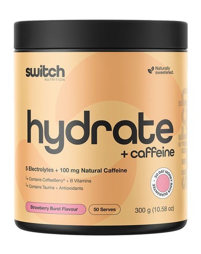 New Switch Nutrition Hydrate + Caffeine Strawberry Burst 300g