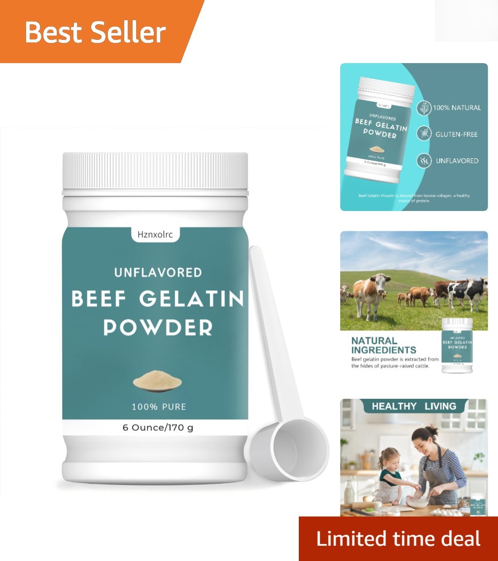 6 oz Unflavored Beef Gelatin Powder – Ideal for Smooth Sauces & Rich Desserts