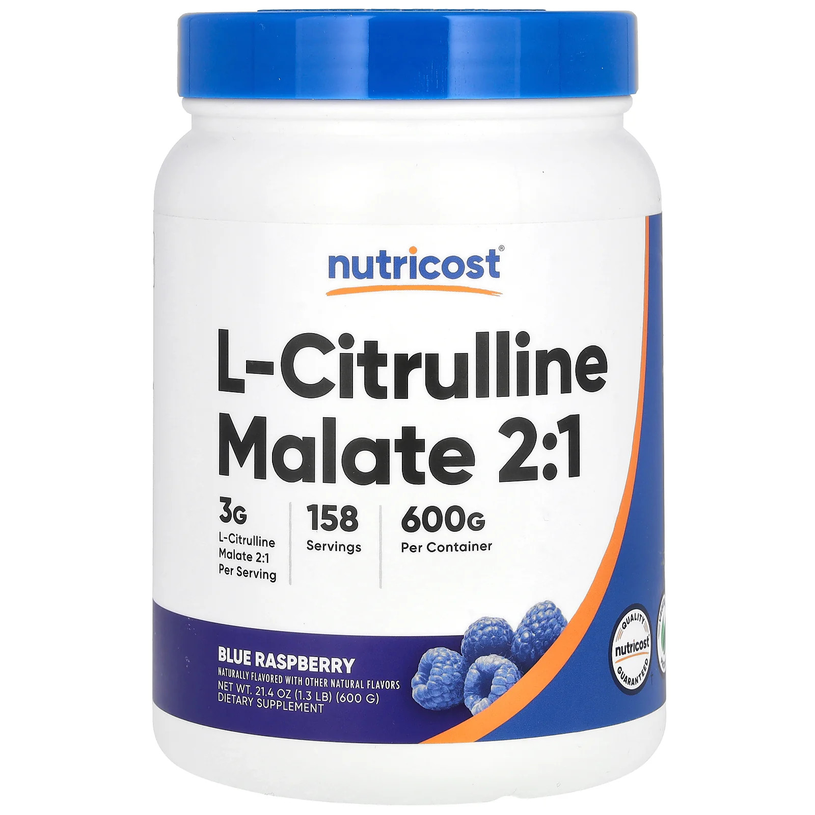 2 X Nutricost, L-Citrulline Malate 2:1, Blue Raspberry, 21.4 oz (600 g)