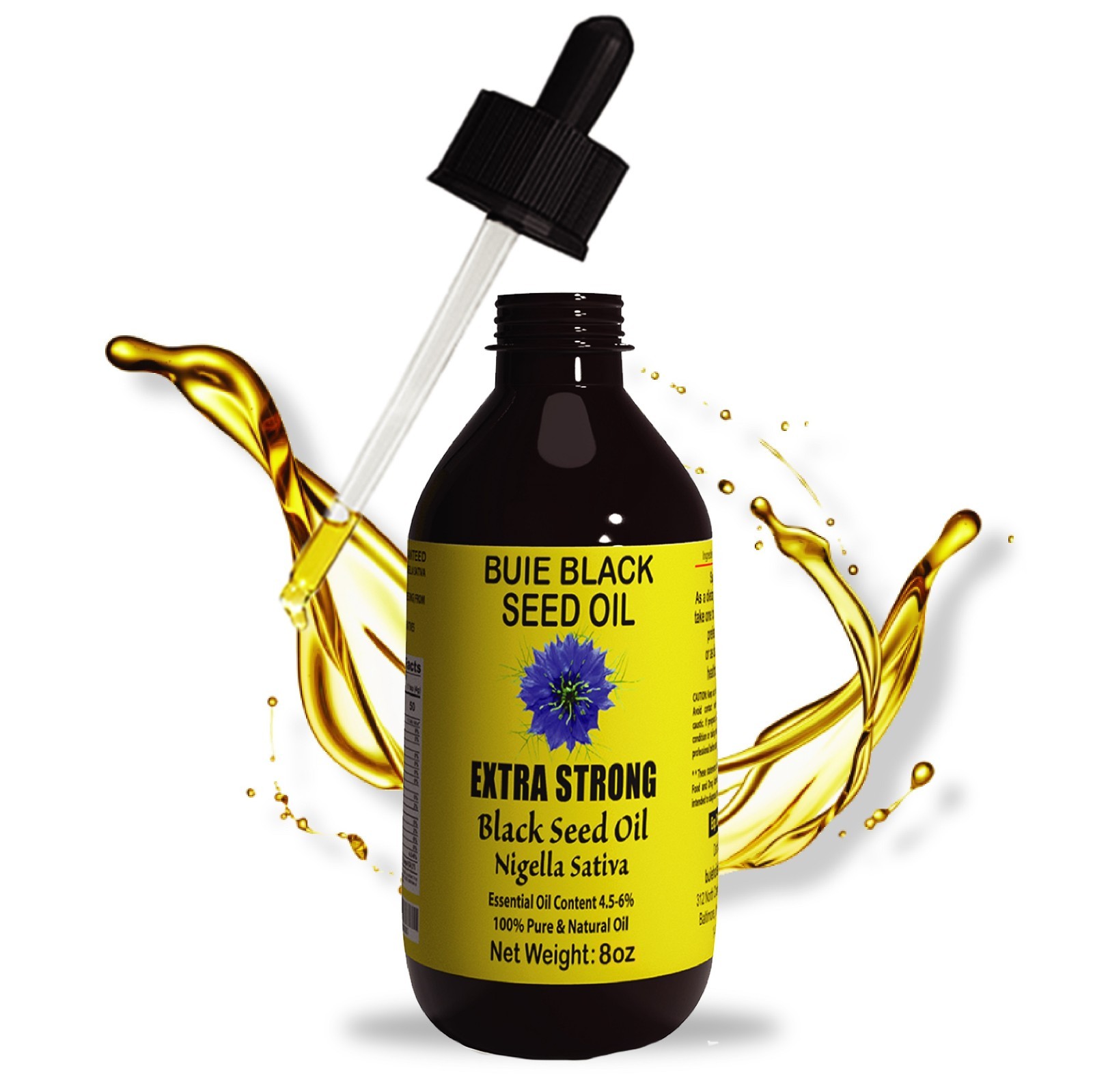 BUIE Black Seed Oil | Cold Pressed Cumin Oil | 8 Fl Oz | 4.5–6% Thymoquinone