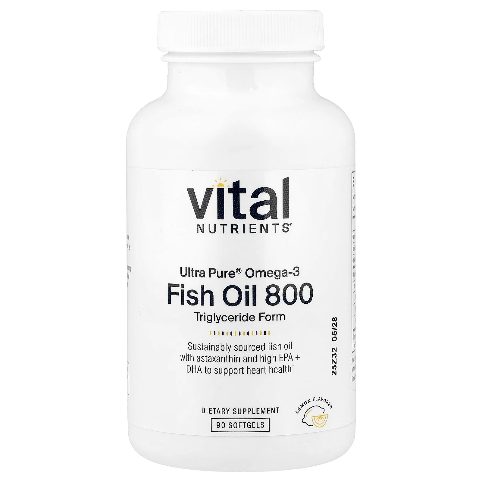 2 X Vital Nutrients, Ultra Pure� Omega-3, Fish Oil 800, Lemon, 90 Softgels