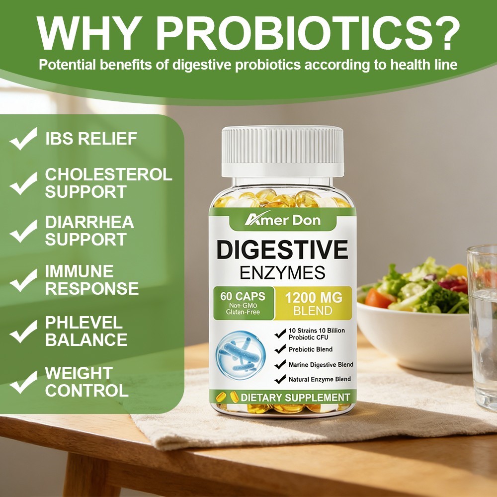 Digestive Enzymes Prebiotic & Probiotics Pancreatin Enzimas Digestivas 60PCS