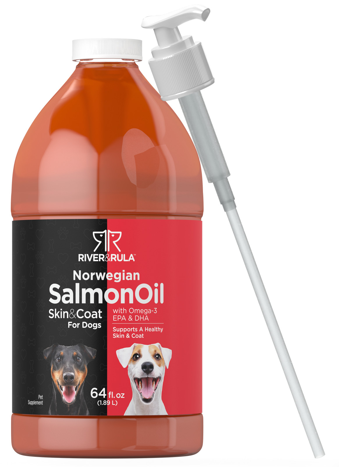 Salmon Oil for Dogs 64 fl oz | Supports Healthy Skin and Coat | by River & Rula