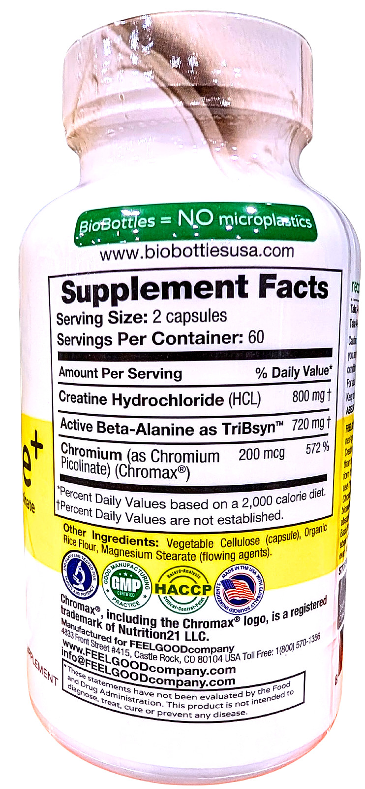Feelgood Company Creatine + High Absorption 120 Capsules EXP 02/2029