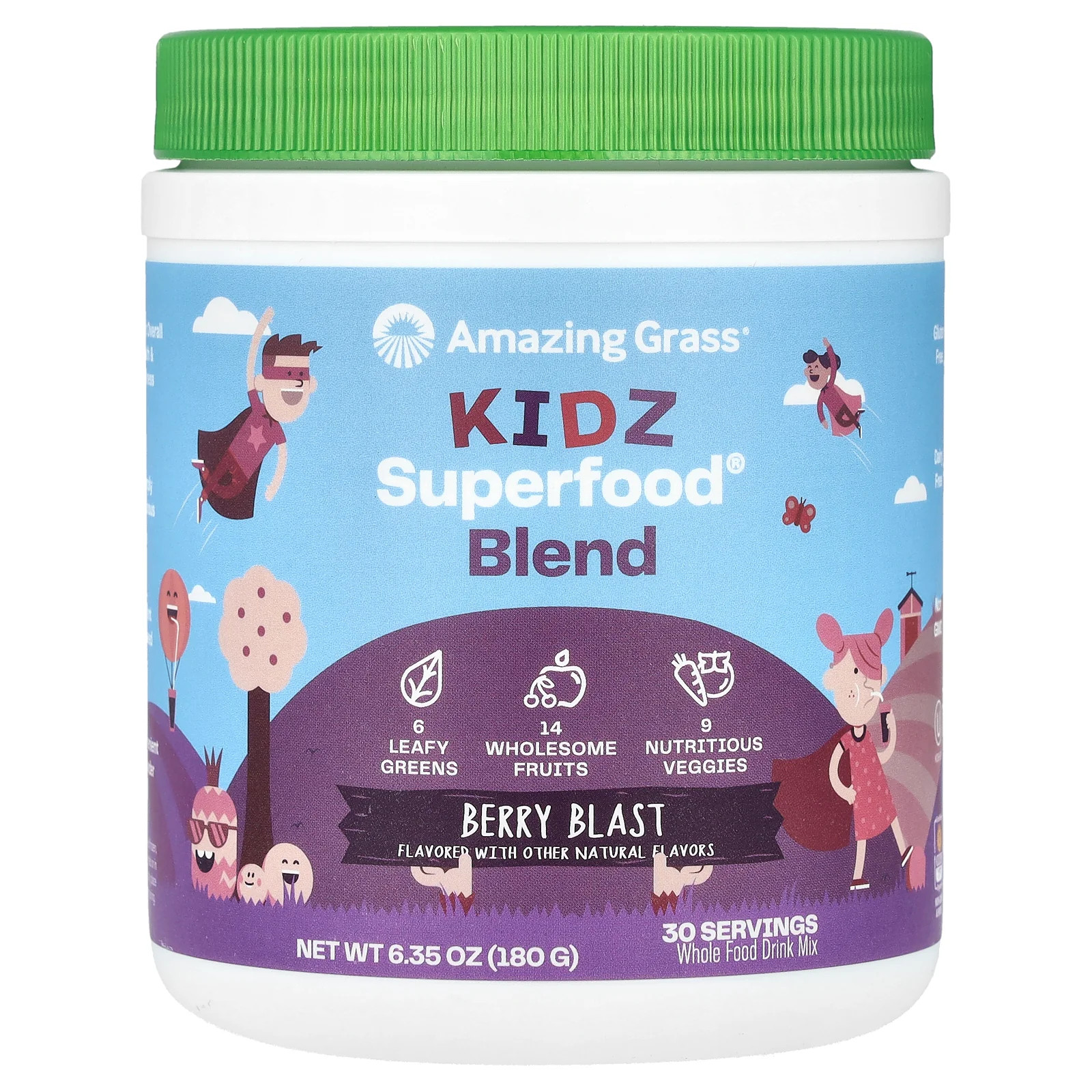 2 X Amazing Grass, Kidz Superfood� Blend, Berry Blast, 6.35 oz (180 g)