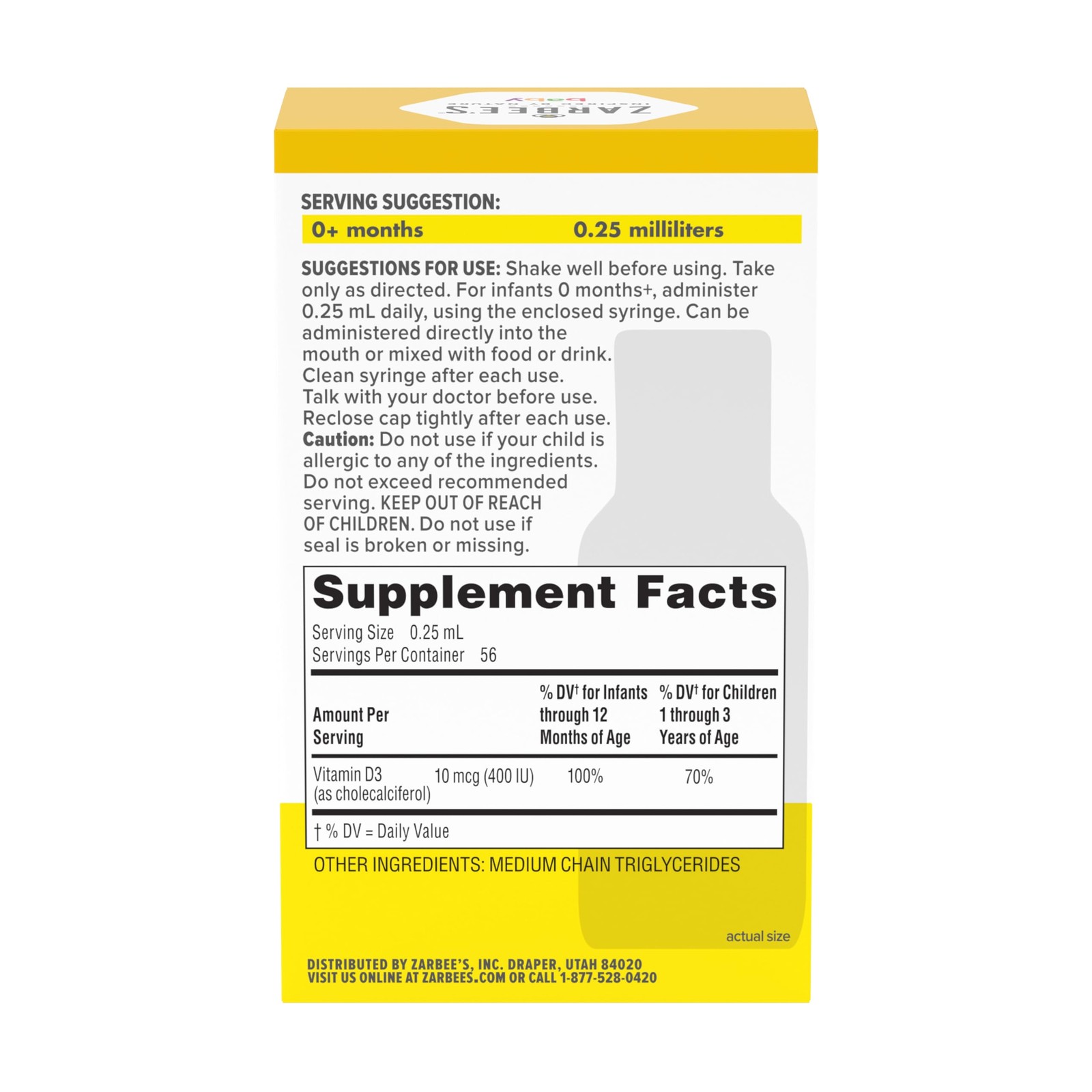 D Drops for Infants, 400IU (10mcg) Baby & Liquid , Newborn & Up, Dropper , 0….