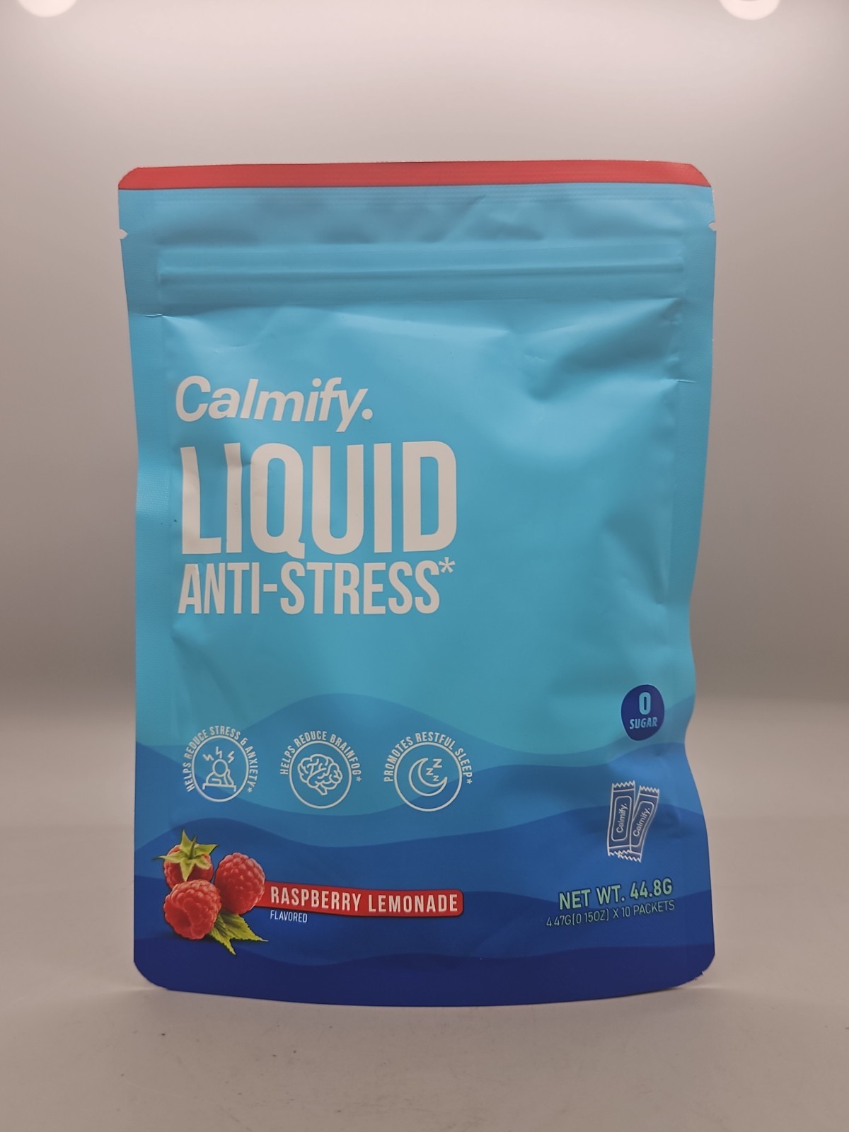 {D32} Calmify Liquid Anti Stress 10 Packets Zero Sugar Raspberry Lemonade NEW