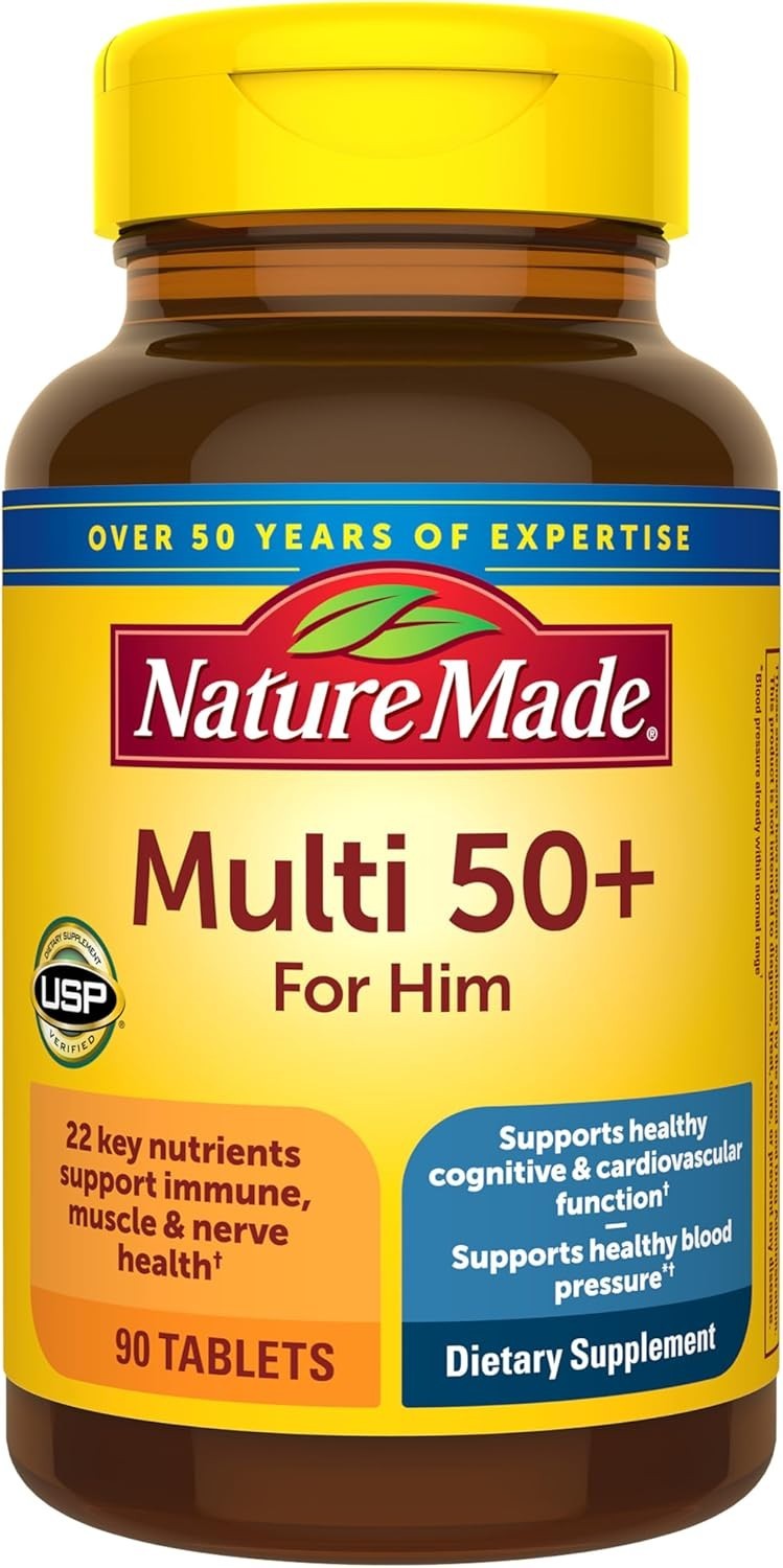 Nature Made Multi For Him 50+ Men’s Multivitamin 90 Tablets Gluten Free USA