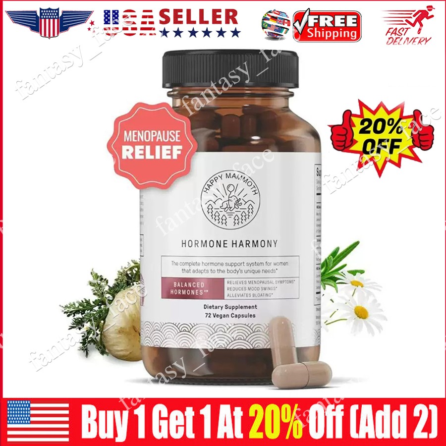 Happy Mammoth Hormone Harmony organic Hormonal Support for Women 72 Caps
