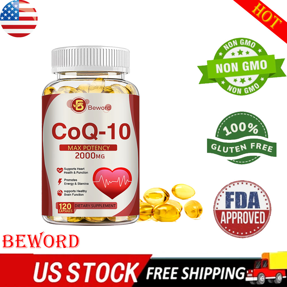 CoQ 10 Coenzyme Q10 Vegan Softgel 2000mg Cardiovascular Heart Health 120Capsules