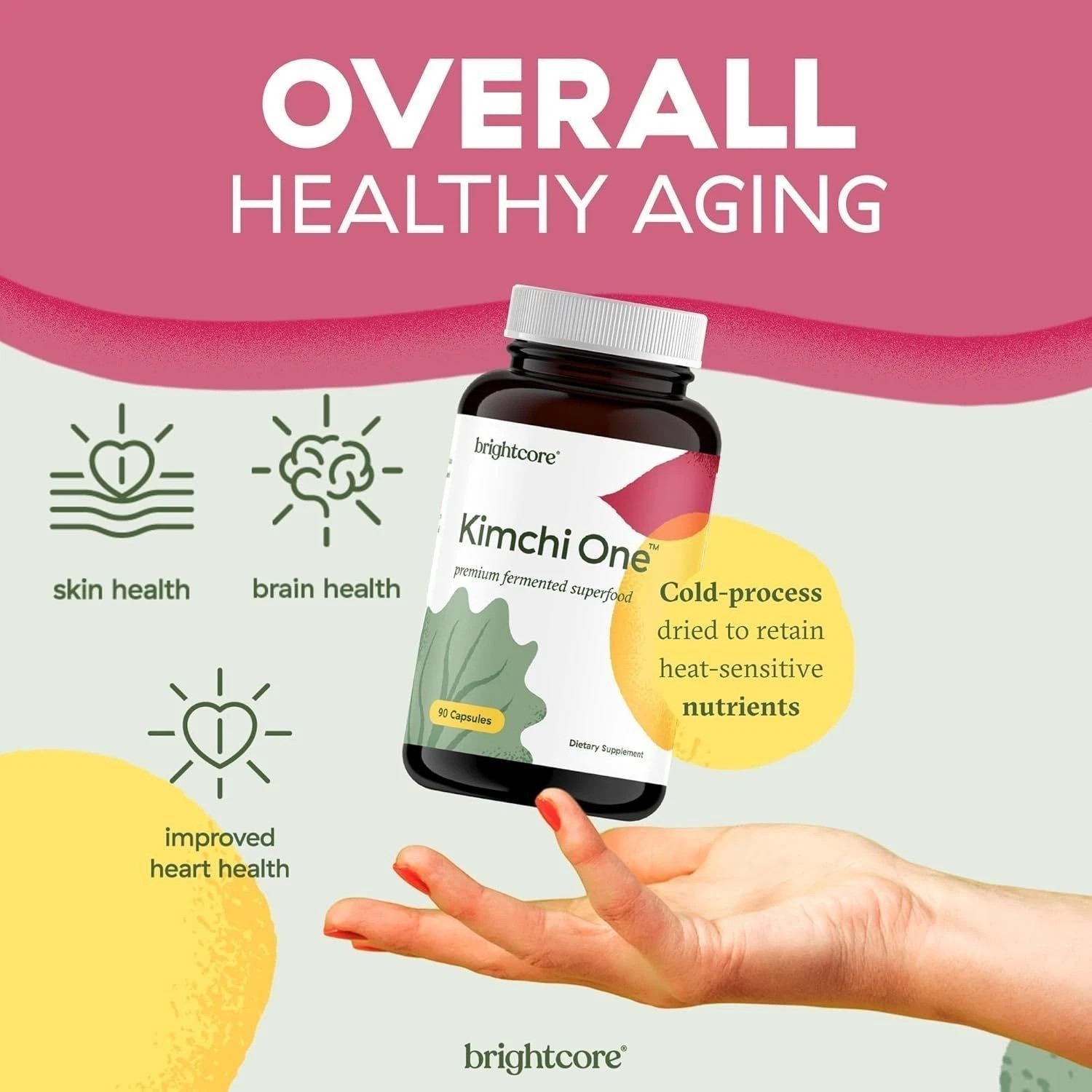 Brightcore Nutrition Kimchi One Kimchi Powder Capsules Probiotics Enzymes 2 pack