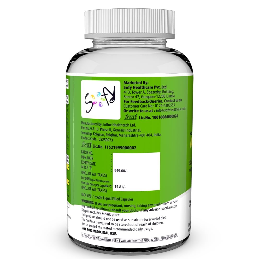 Naturyz Vegetarian Omega 3 Algae + Sea Buckthorn Oil 1120mg, 60 Capsules
