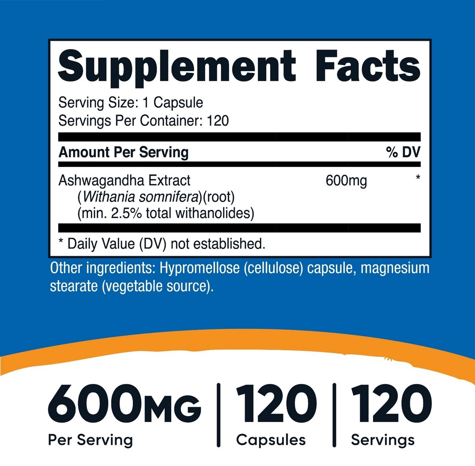Nutricost Ashwagandha Root Herbal Supplement 600mg (120 Capsules)