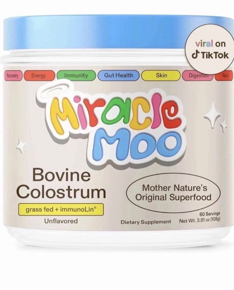 Miracle Moo Bovine Colostrum Powder with immune Lin Grass Fed Unflavored