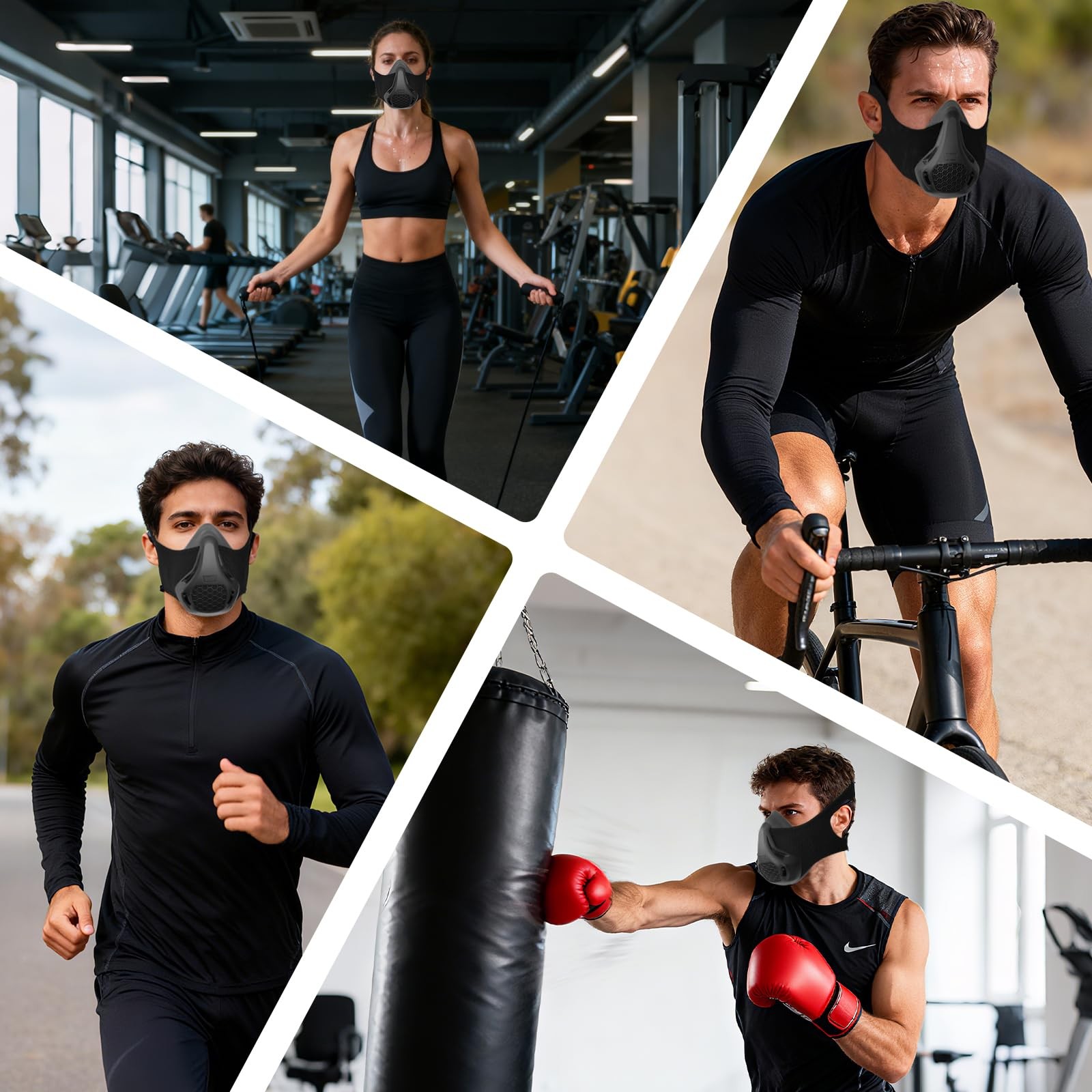 High Altitude Mask, Training Workout Mask Men to Improve Lung Capacity, 24 Le…