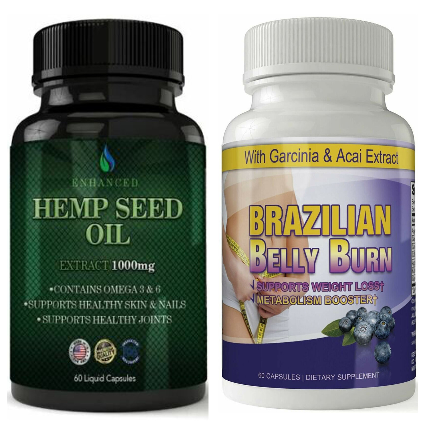 Hemp Seed Help Skin Nails Joints Pills Garcinia Acai Fruit Weight Loss Capsules