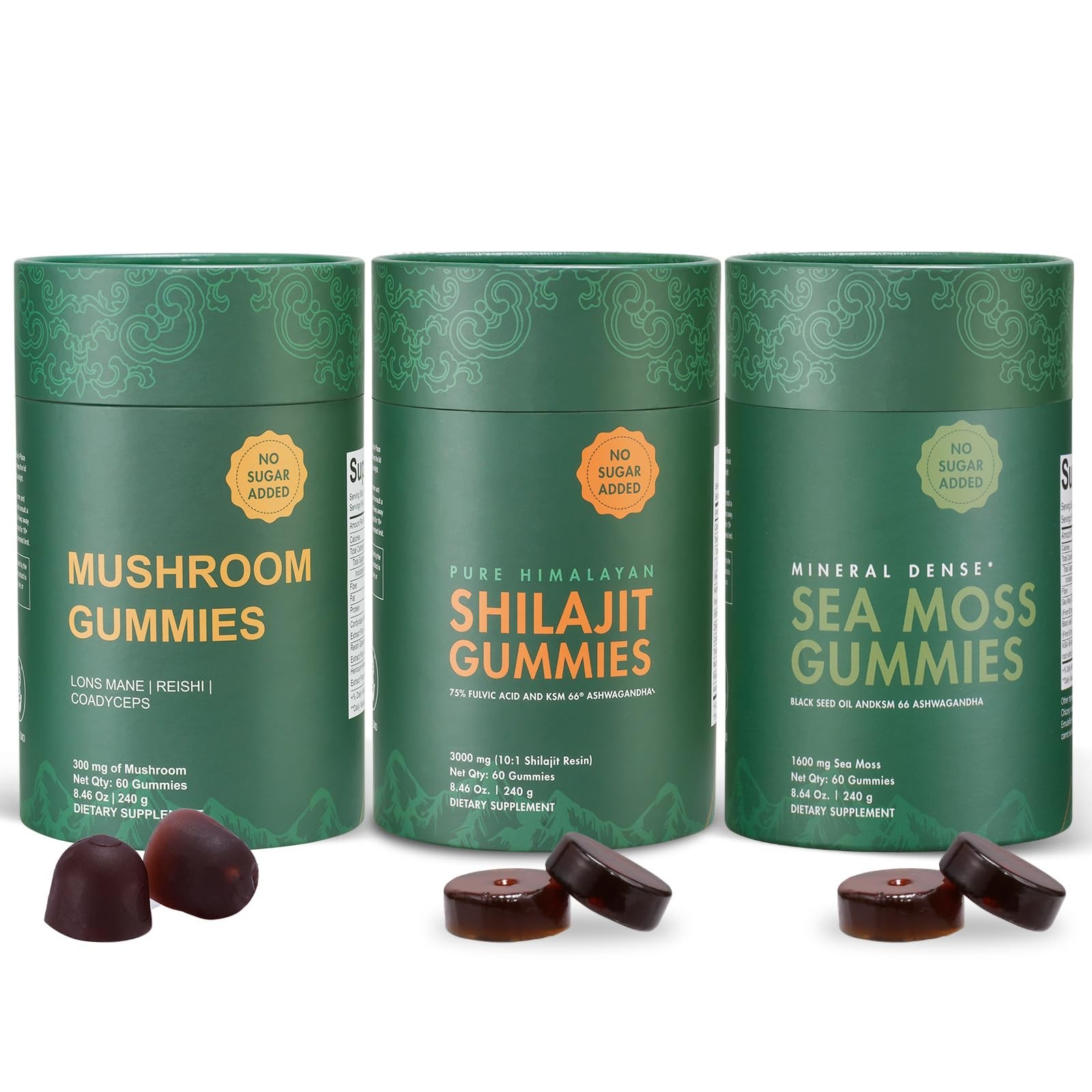 Xuore Bundle Of Shilajit Sea Gummies Lions Mane Reishi Cordyceps Ashwagandha 75