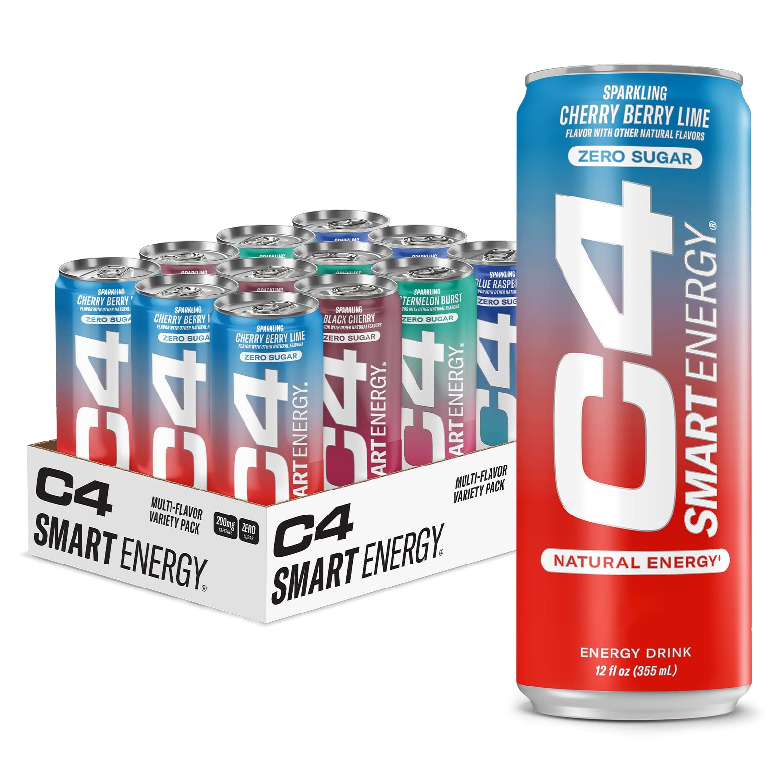 Cellucor C4 Smart Energy Drinks Variety Pack Sugar Free Performance Fuel 12 Pack