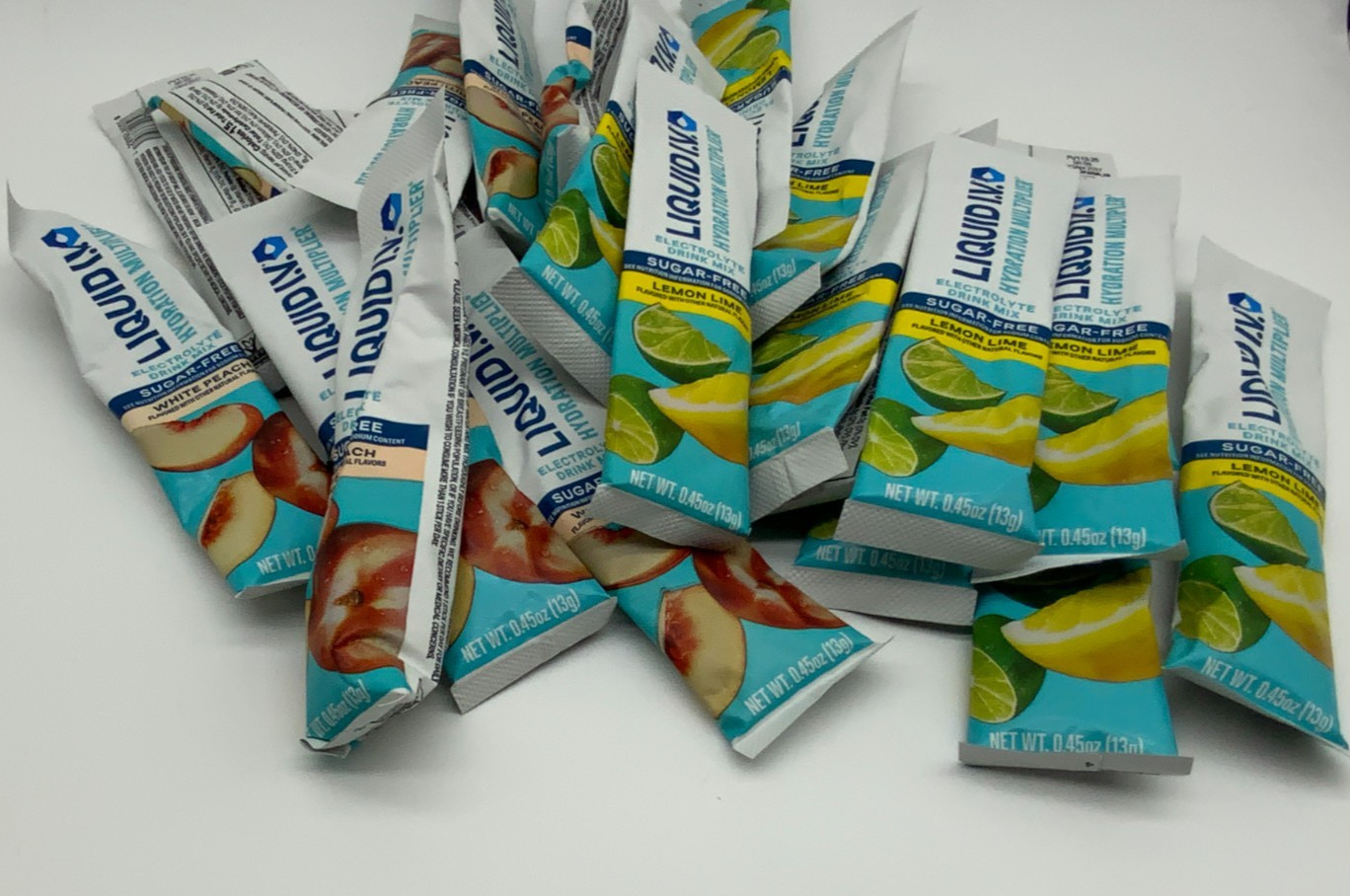 Liquid I.V. Sugar Free Hydration Multiplier | 34 Sticks Lemon Lime White Peach