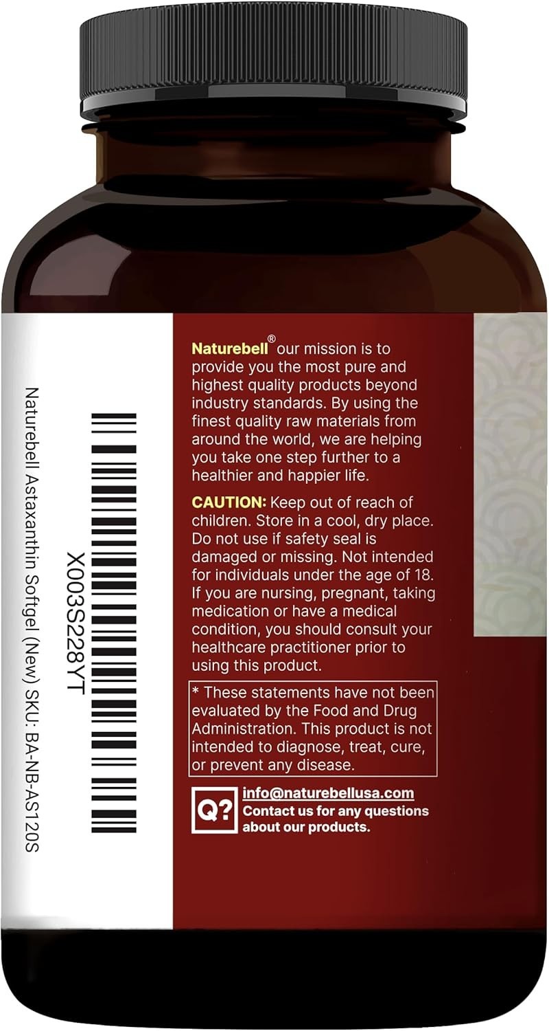 Natural Astaxanthin 12mg – 240 Softgels Infused with MCT Oil for Optimal Health