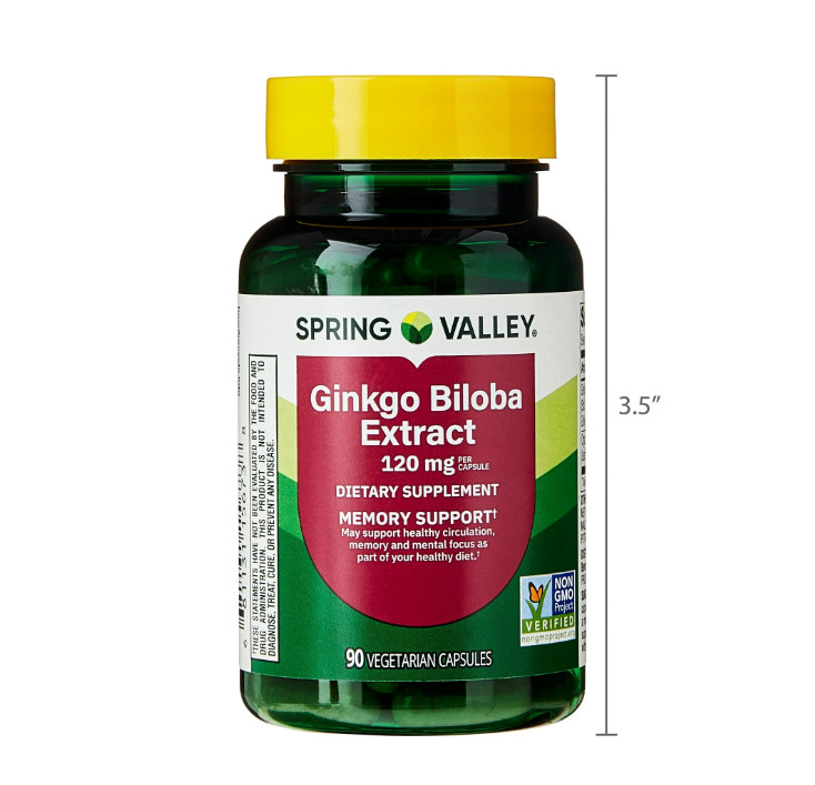 Spring Valley Ginkgo Biloba Extract General Wellness Capsules 120 mg 90 Count
