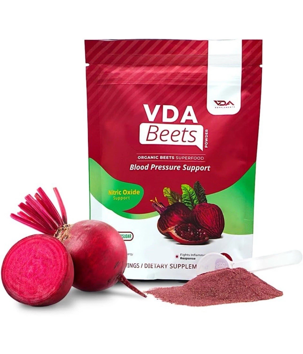 VDA Beets Blood Pressure Support, Organic Beet Root Powder Drink Mix Berries