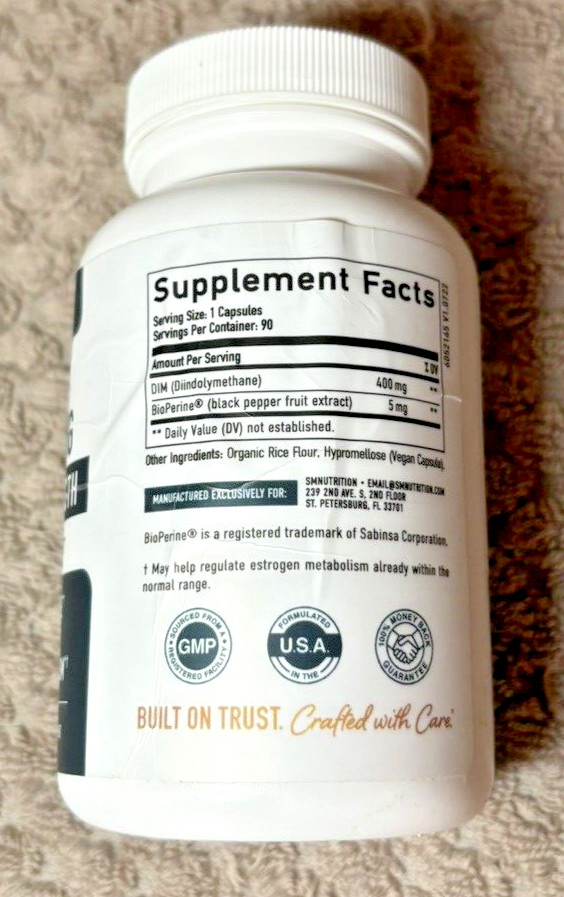 Extra Strength DIM Supplement 400MG | Bio Perine EXP:07/25