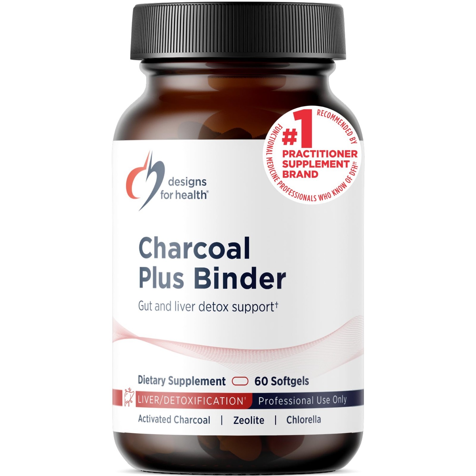Charcoal Plus Detox Binder – Zeolite & Activated Charcoal, Organic Chlorella, 60