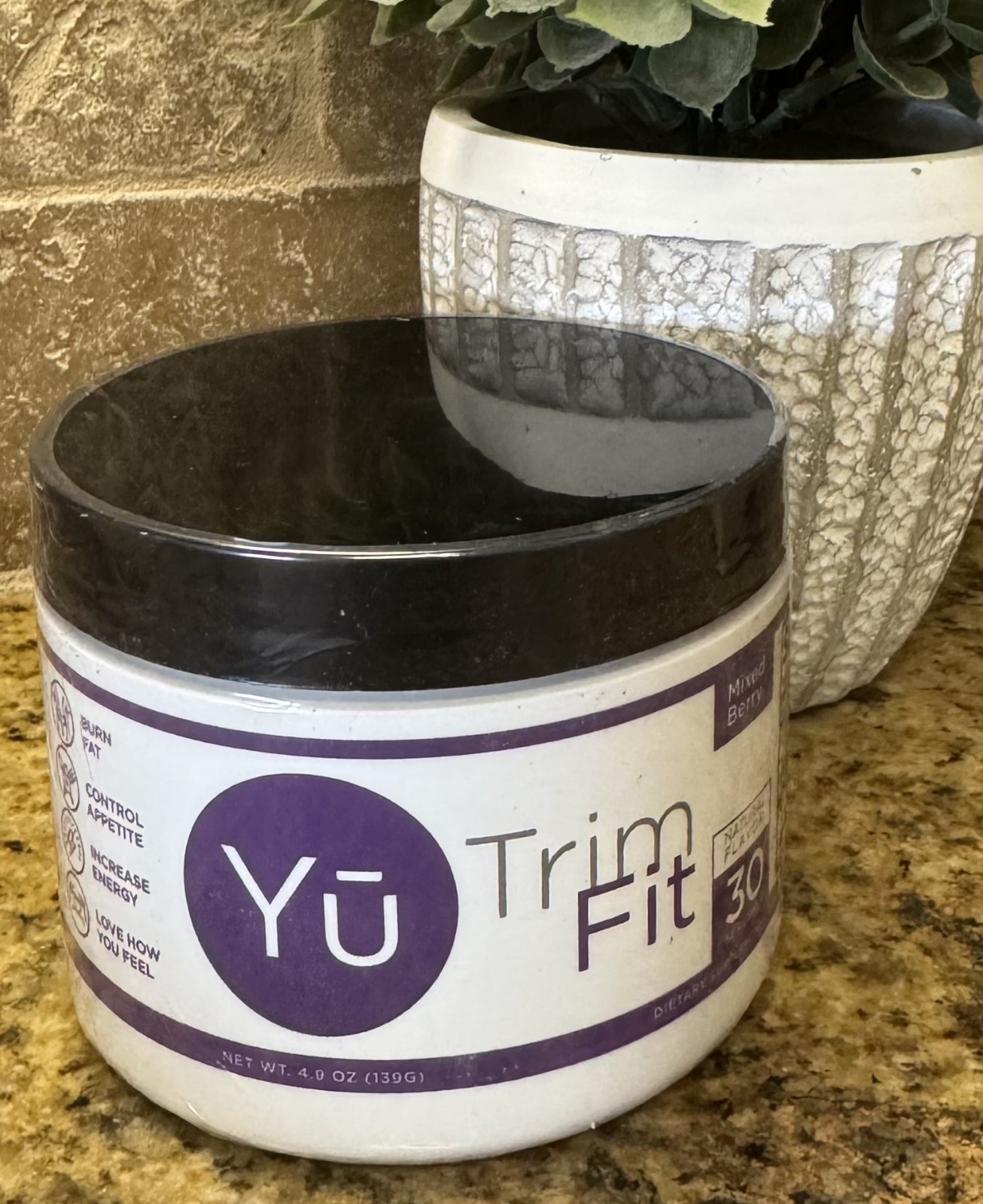 Yu Beauty TRIM FIT Dietary Berry Burn Fat Energy Control Appetite Supplement