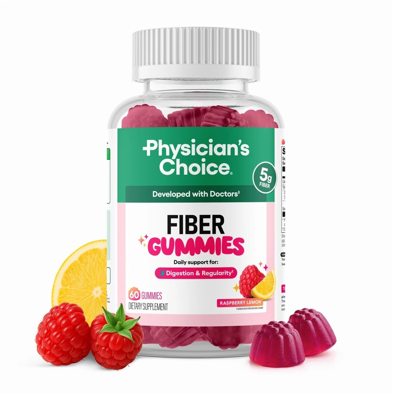 Vegan Friendly Digestion Gummies – Berry Citrus Flavor, 5g Prebiotic Fiber, 60ct