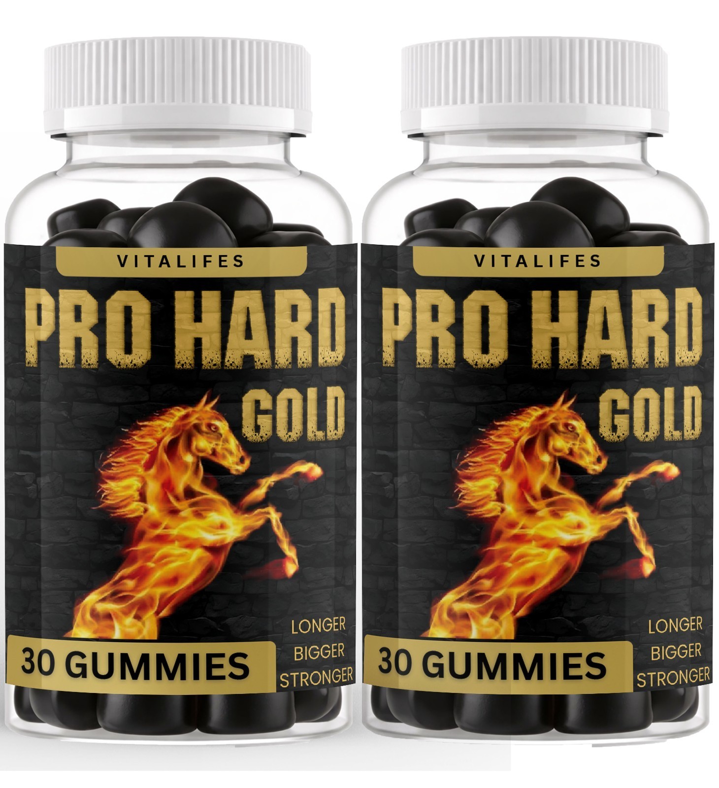 (2 Pack) Pro hard Gold Gummies Men Performance Enhancement Formula 30ct